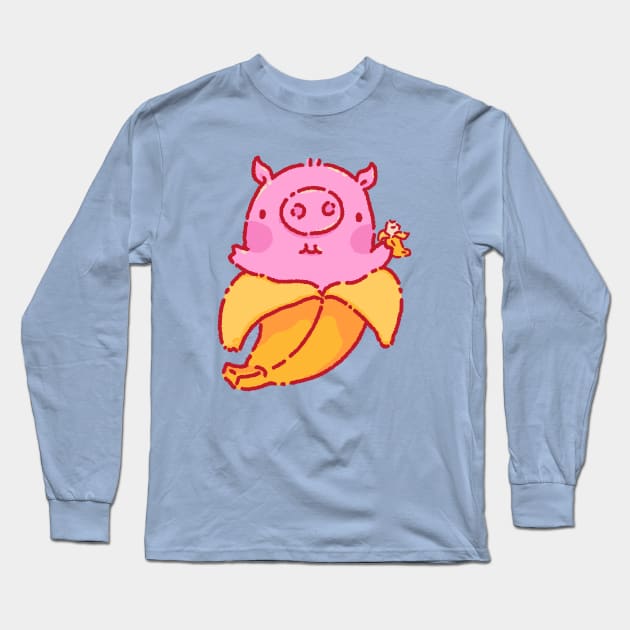 Banana inception pig Long Sleeve T-Shirt by Tinyarts